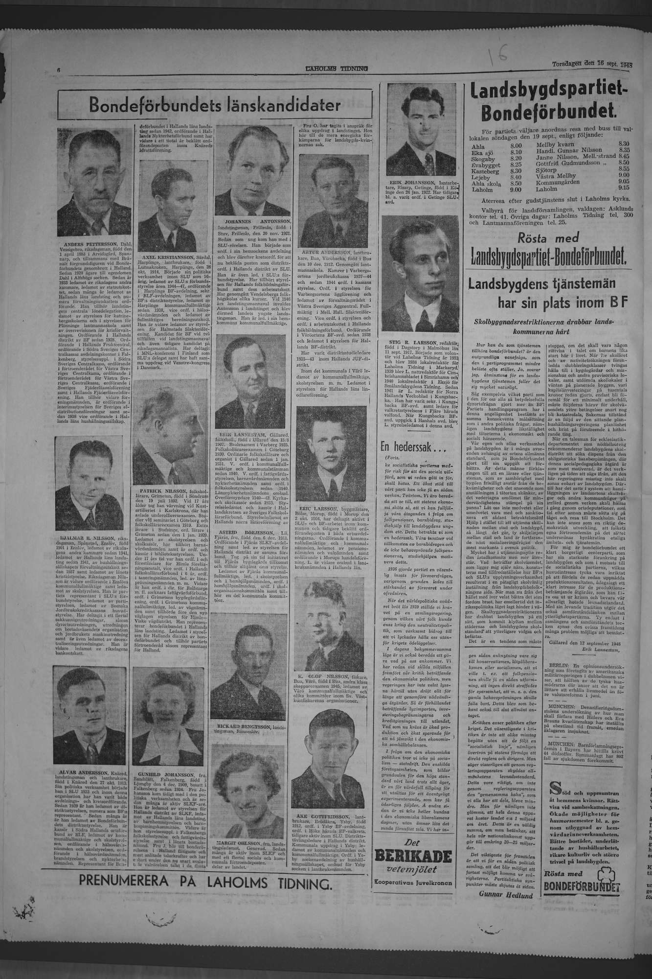 Laholms Tidning Torsdag 16 september 1948, sida 4
