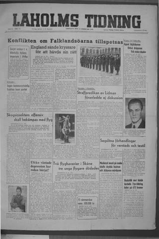Förstasidan, Tisdag 17 februari 1948