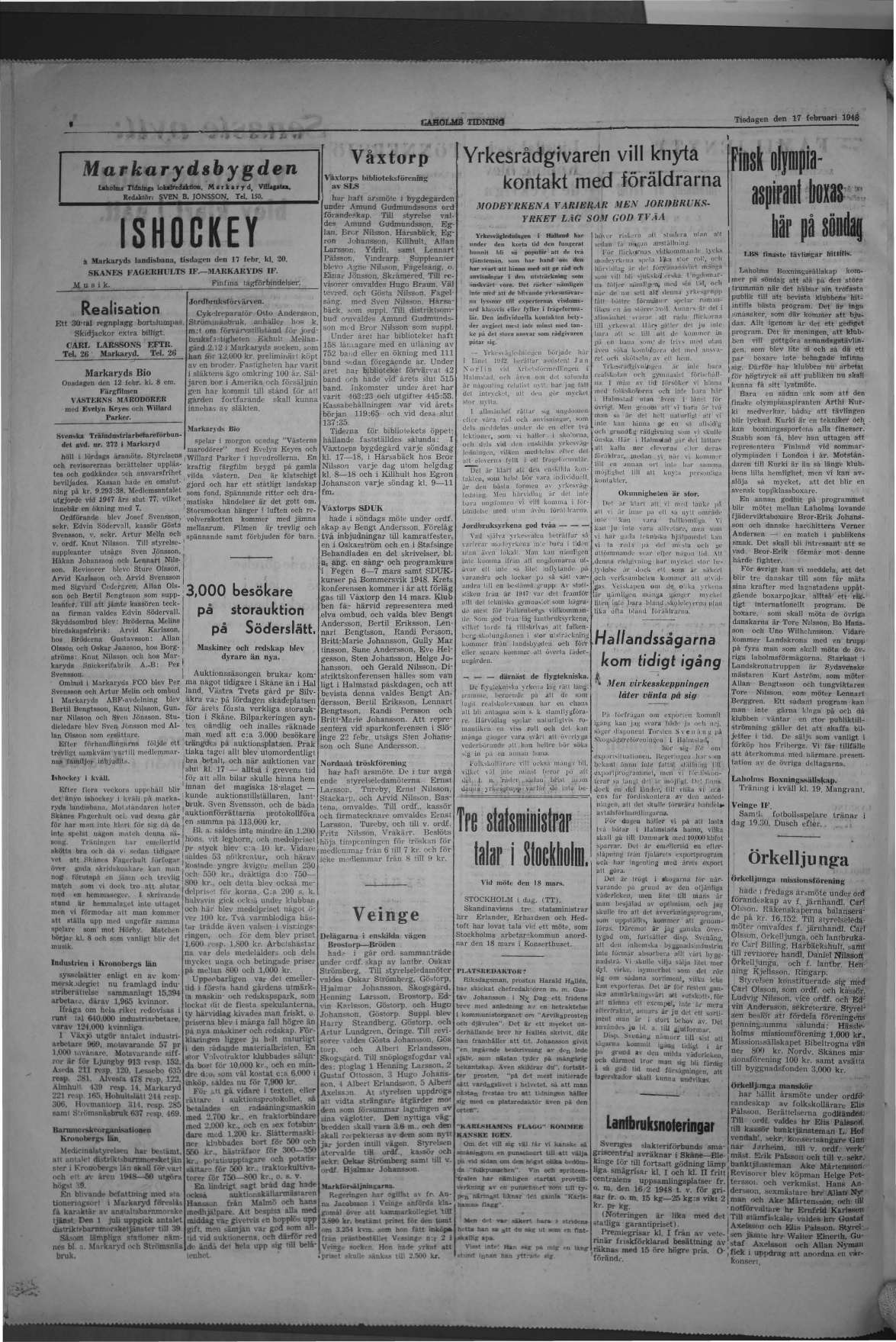 Laholms Tidning Tisdag 17 februari 1948, sida 4
