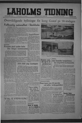 Förstasidan, Torsdag 17 juni 1948