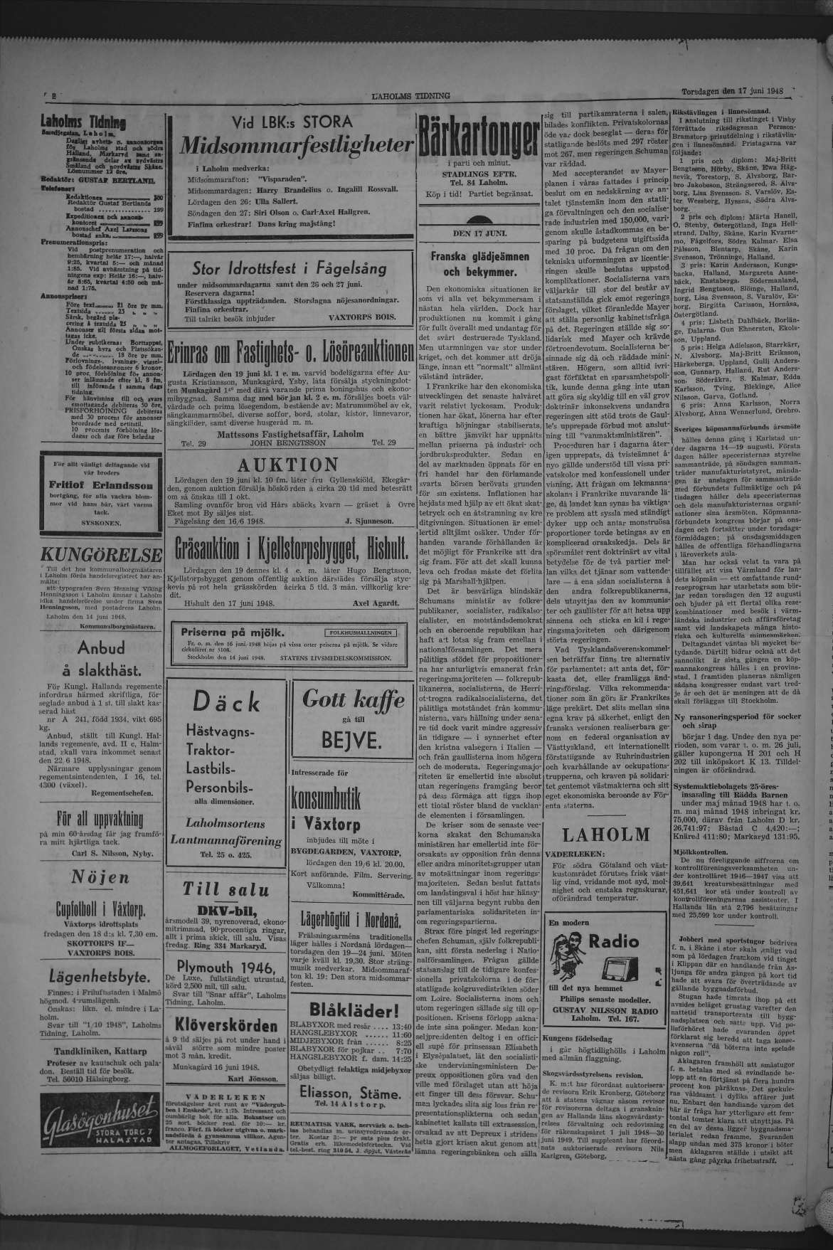Laholms Tidning Torsdag 17 juni 1948, sida 2
