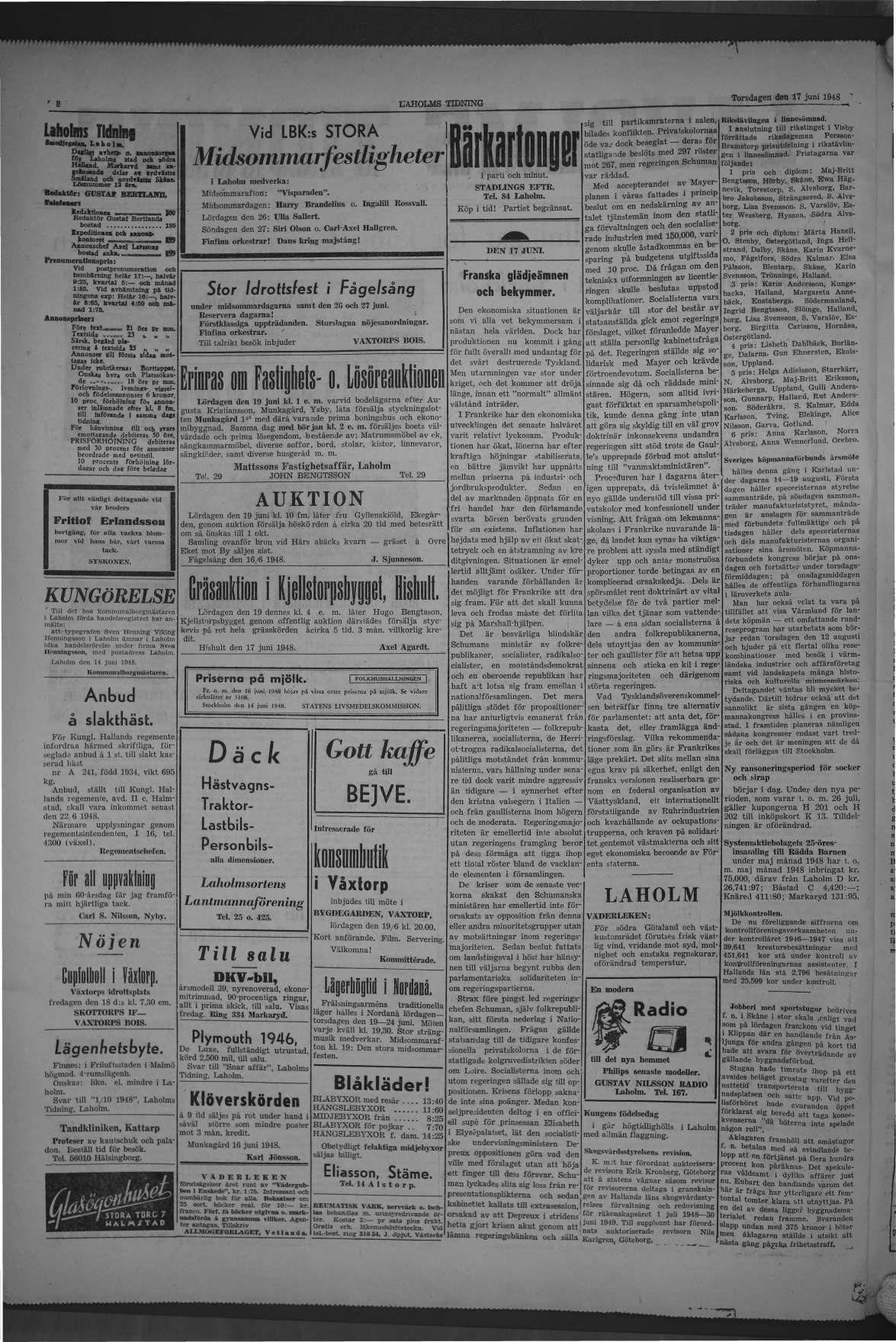 Laholms Tidning Torsdag 17 juni 1948, sida 3