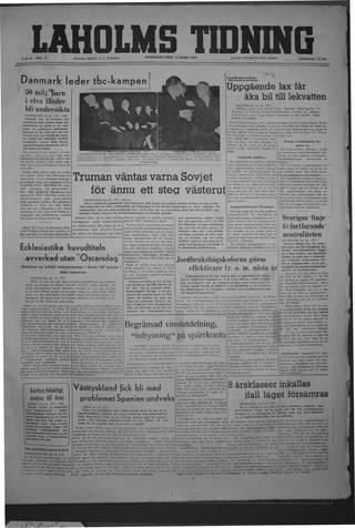 Förstasidan, Onsdag 17 mars 1948