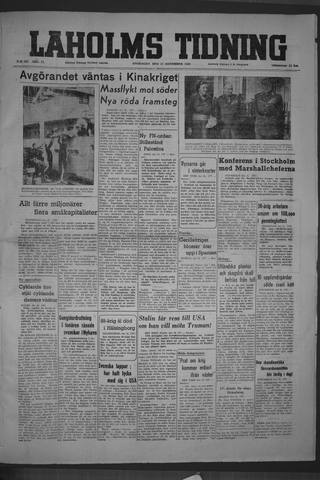 Förstasidan, Onsdag 17 november 1948