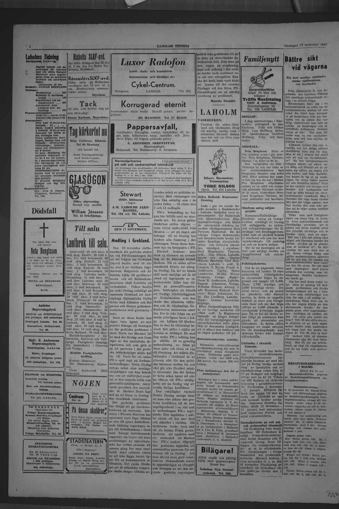 Laholms Tidning Onsdag 17 november 1948, sida 2