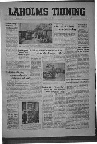 Förstasidan, Lördag 30 april 1949