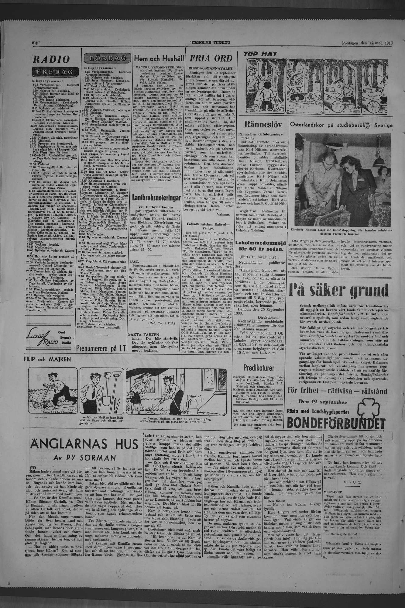Laholms Tidning Fredag 17 september 1948, sida 8