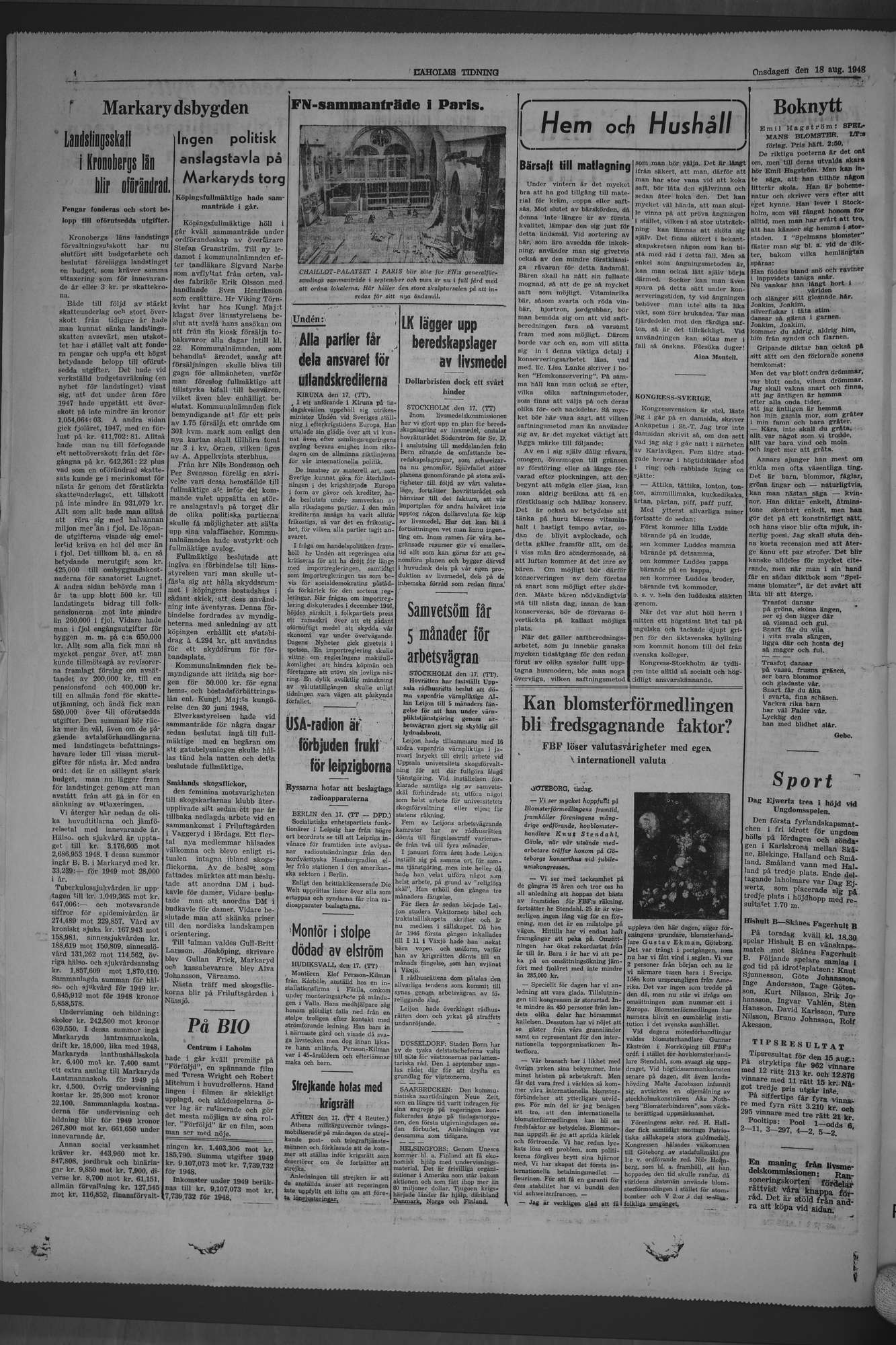 Laholms Tidning Onsdag 18 augusti 1948, sida 4