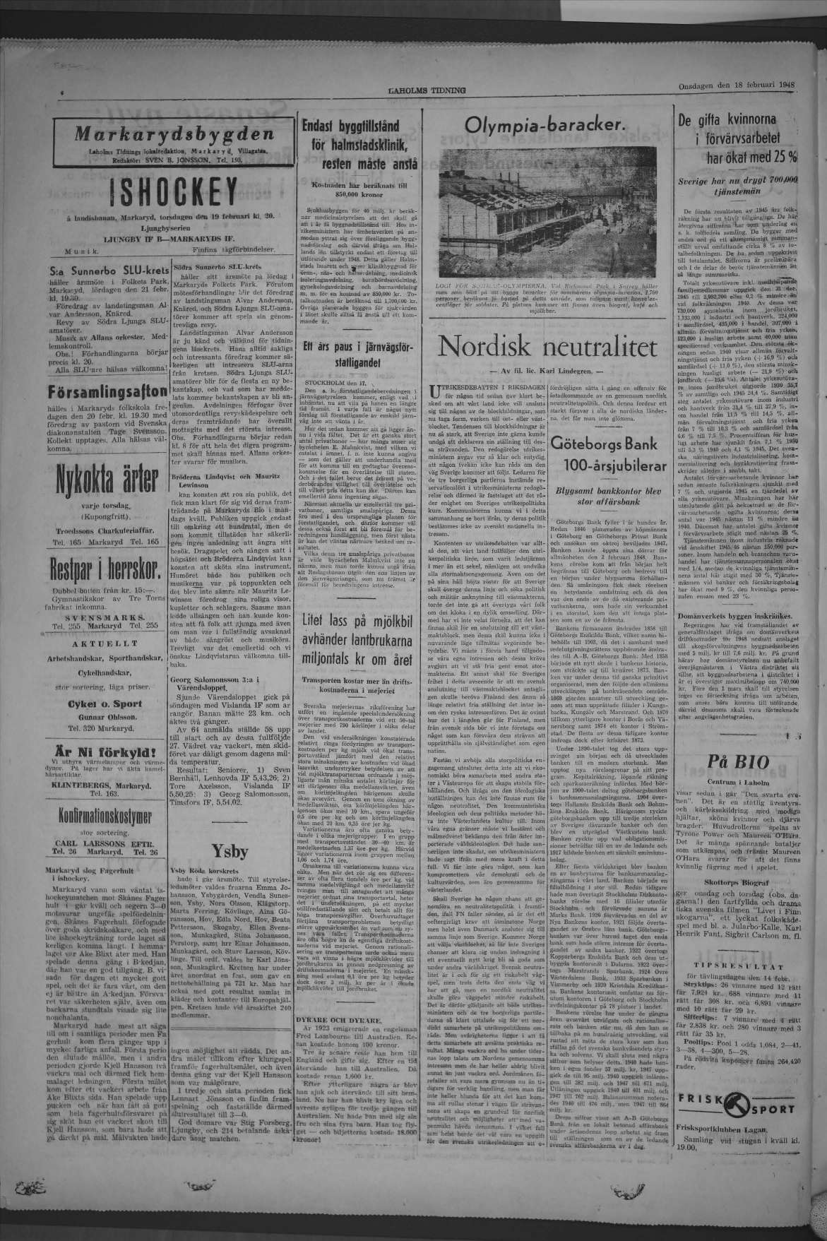Laholms Tidning Onsdag 18 februari 1948, sida 4