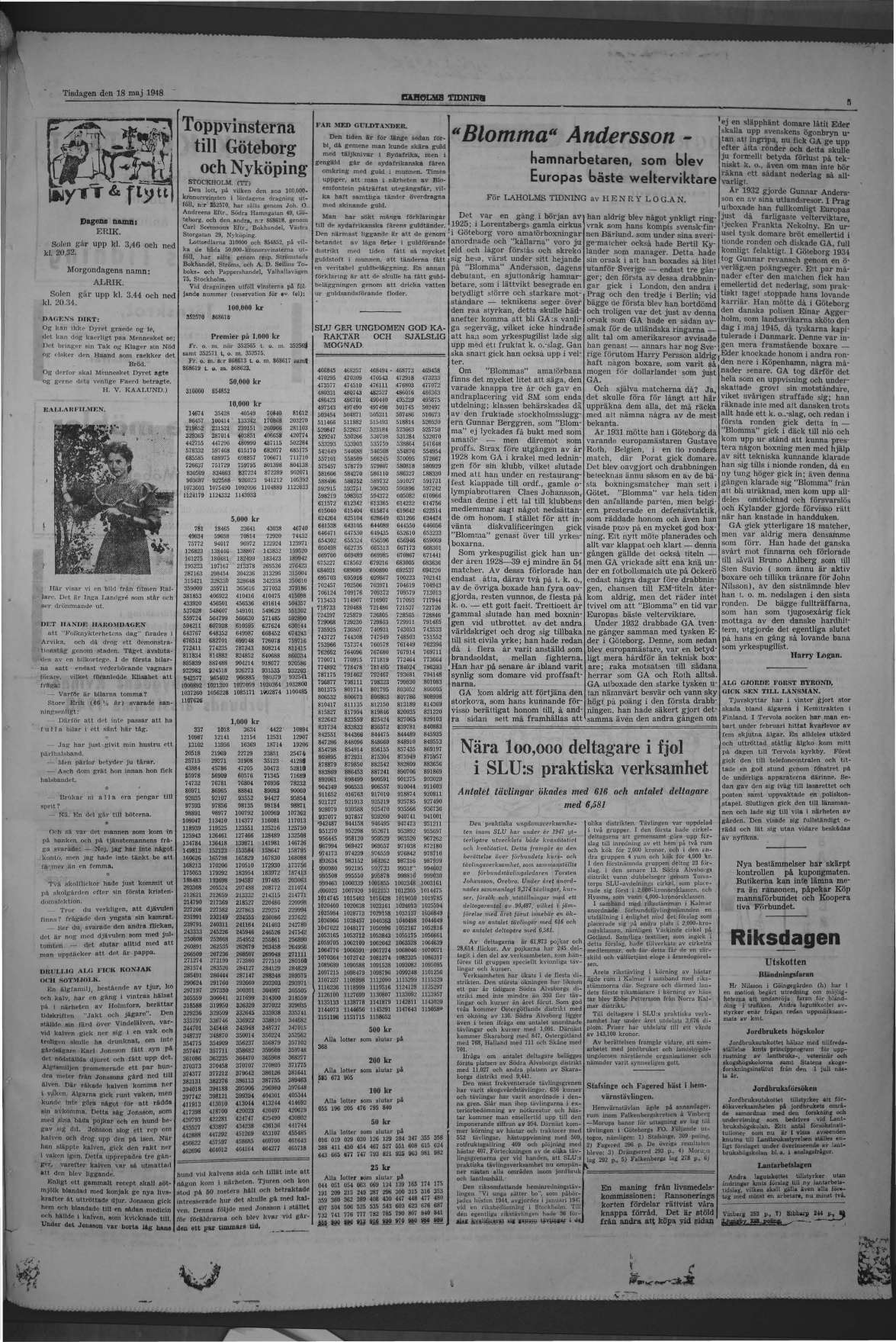 Laholms Tidning Tisdag 18 maj 1948, sida 5