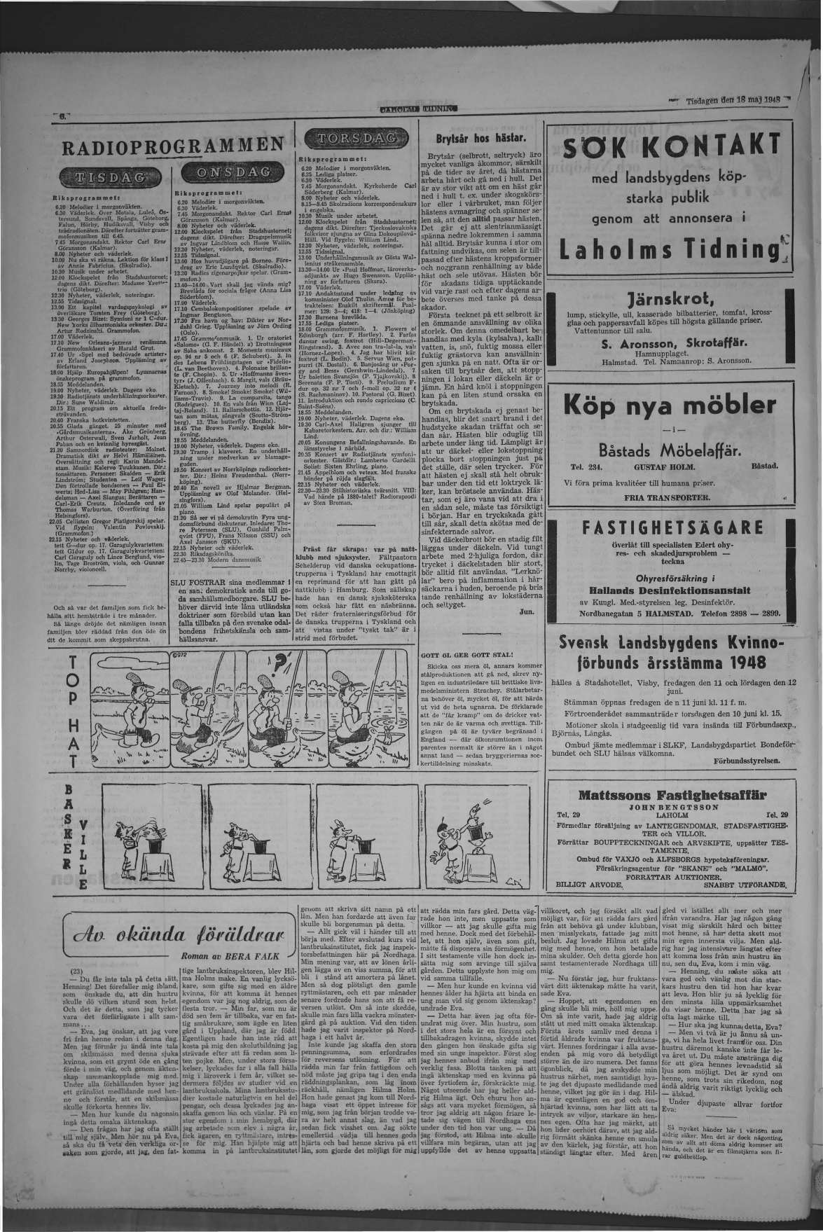 Laholms Tidning Tisdag 18 maj 1948, sida 6