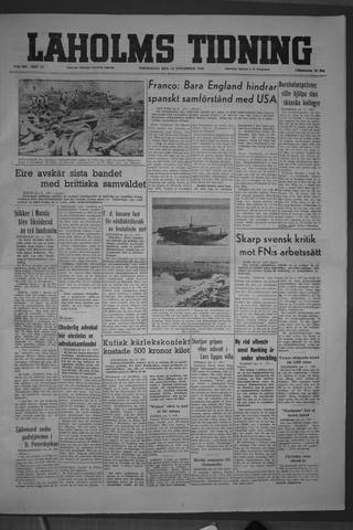 Förstasidan, Torsdag 18 november 1948