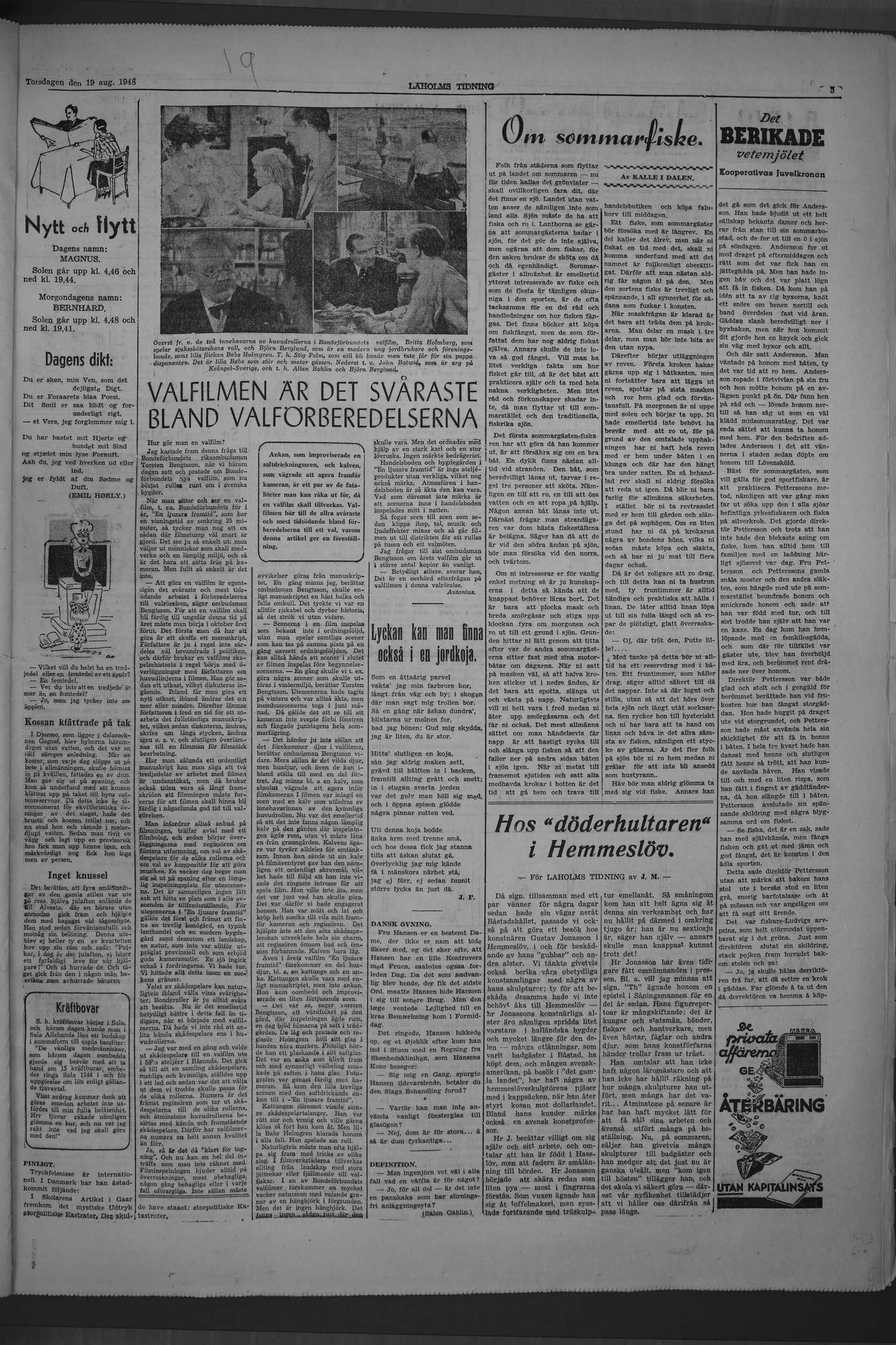 Laholms Tidning Torsdag 19 augusti 1948, sida 5