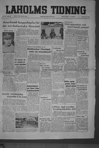 Förstasidan, Lördag 30 juli 1949