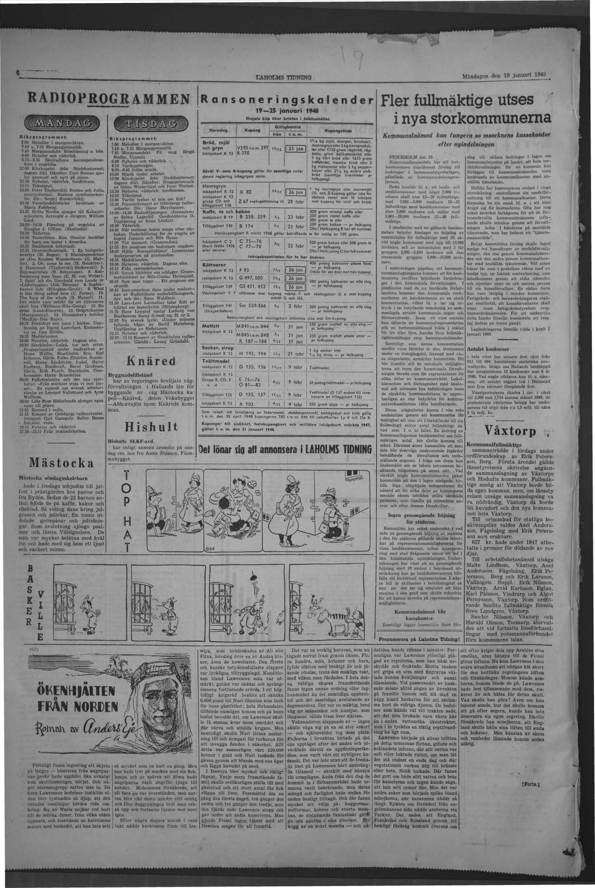 Laholms Tidning Måndag 19 januari 1948, sida 6