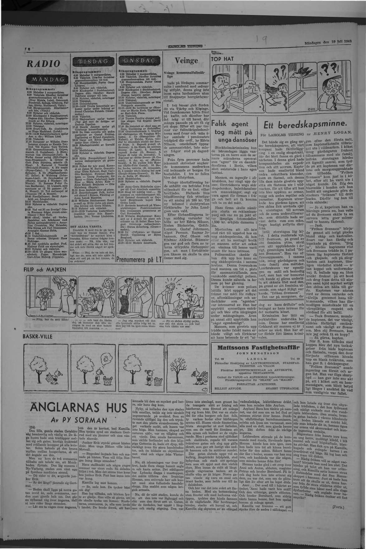 Laholms Tidning Måndag 19 juli 1948, sida 6