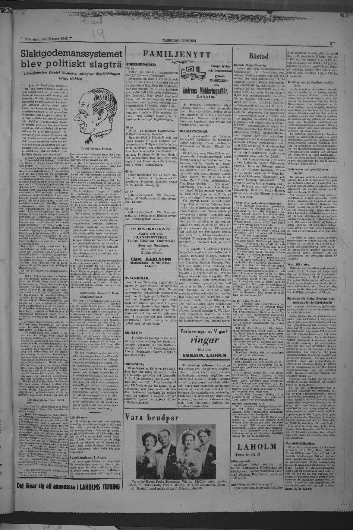 Laholms Tidning Fredag 19 mars 1948, sida 5