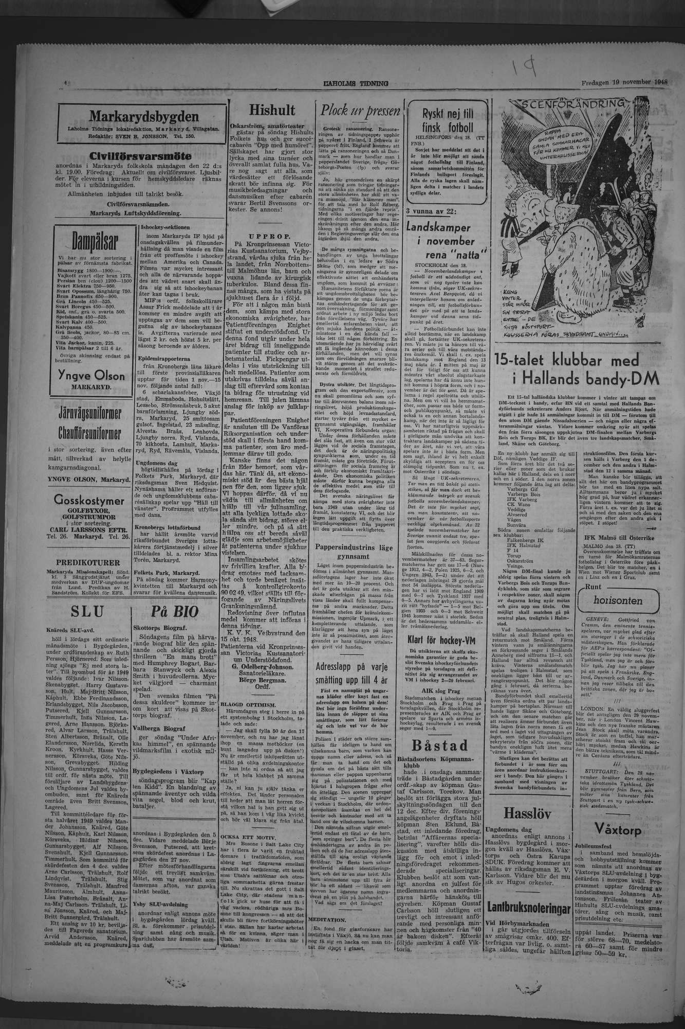 Laholms Tidning Fredag 19 november 1948, sida 4