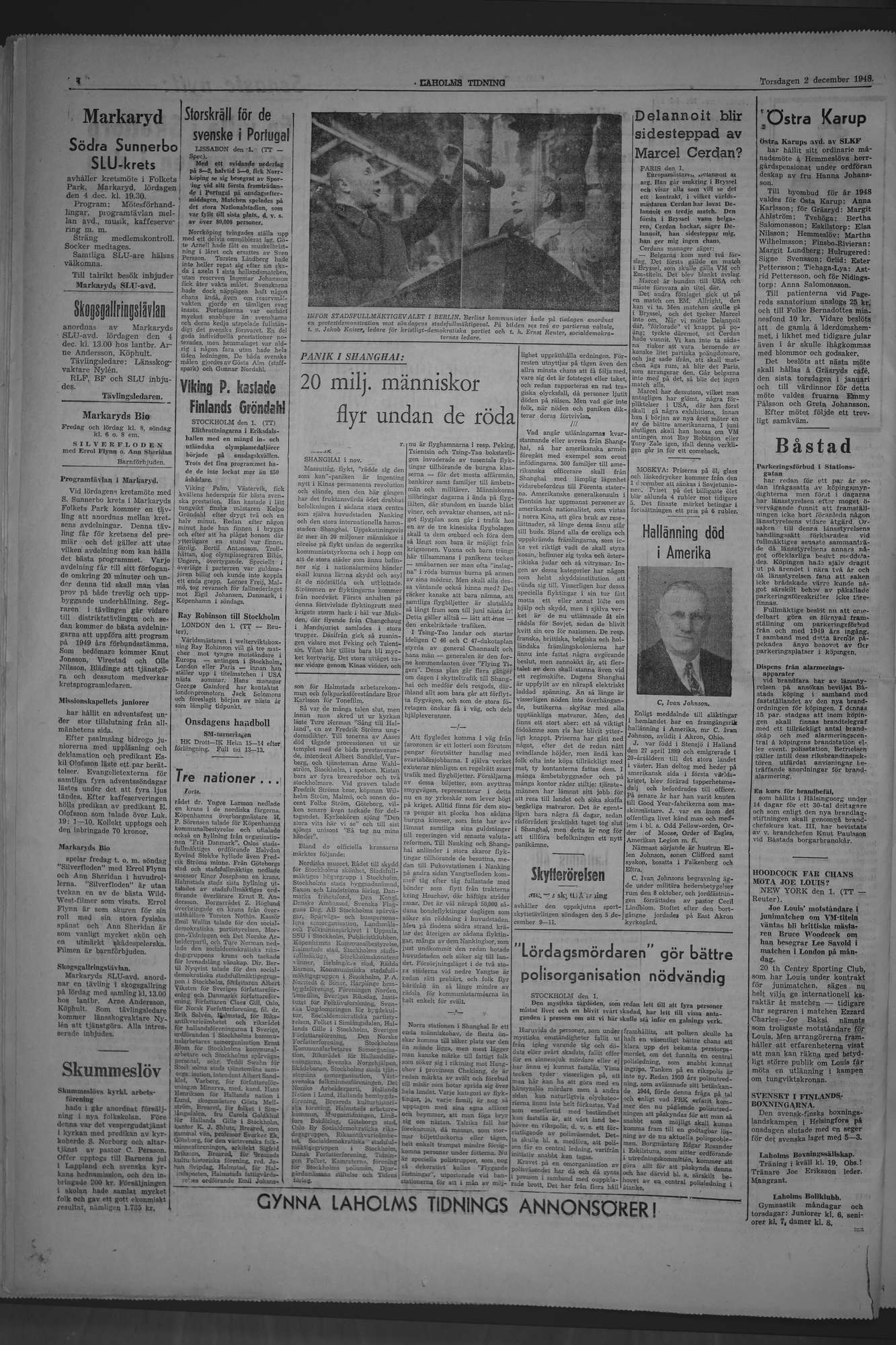 Laholms Tidning Torsdag 2 december 1948, sida 4