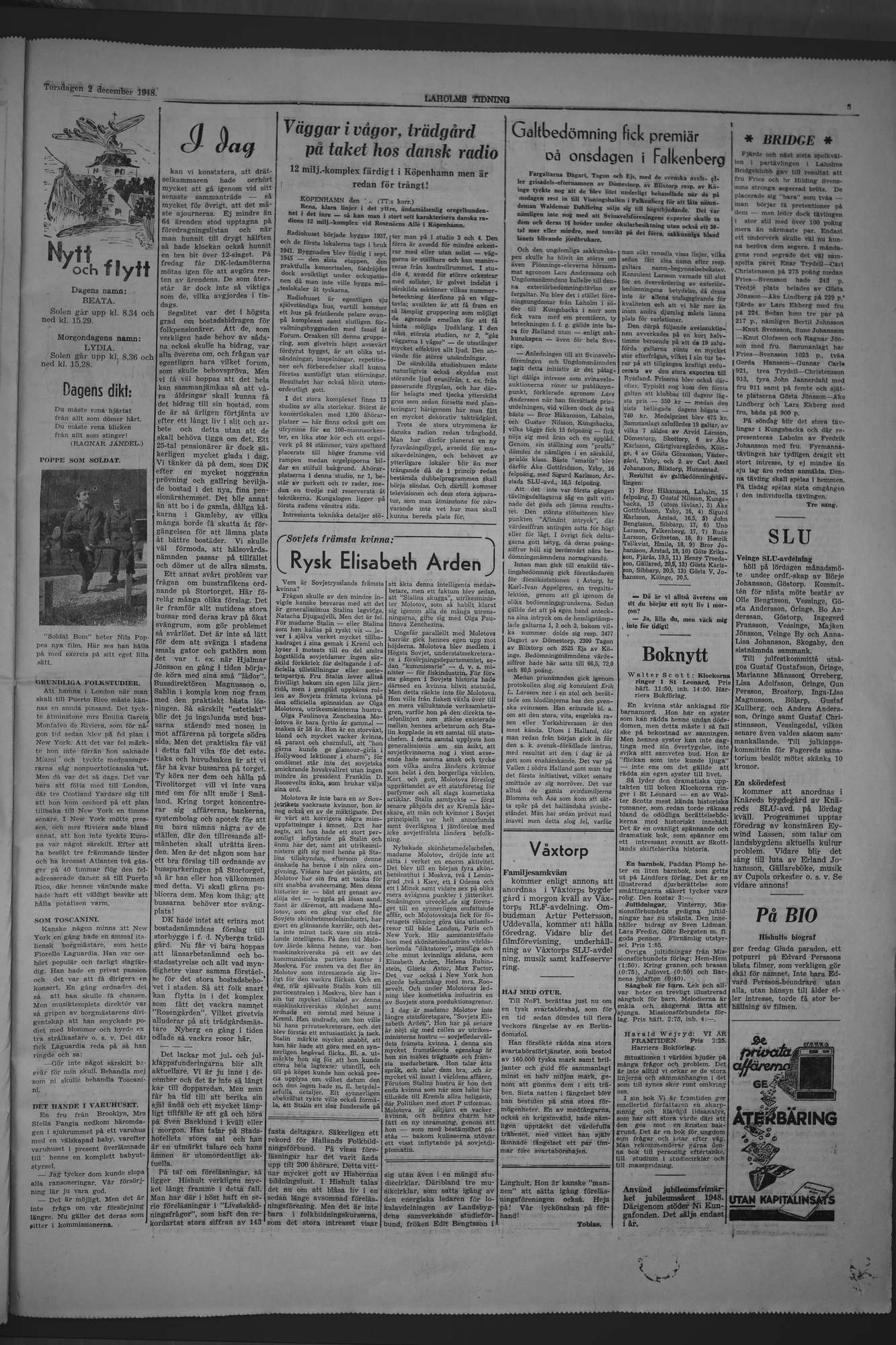 Laholms Tidning Torsdag 2 december 1948, sida 5