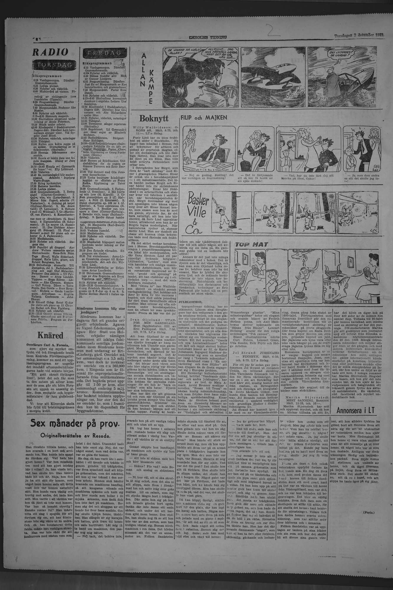 Laholms Tidning Torsdag 2 december 1948, sida 6