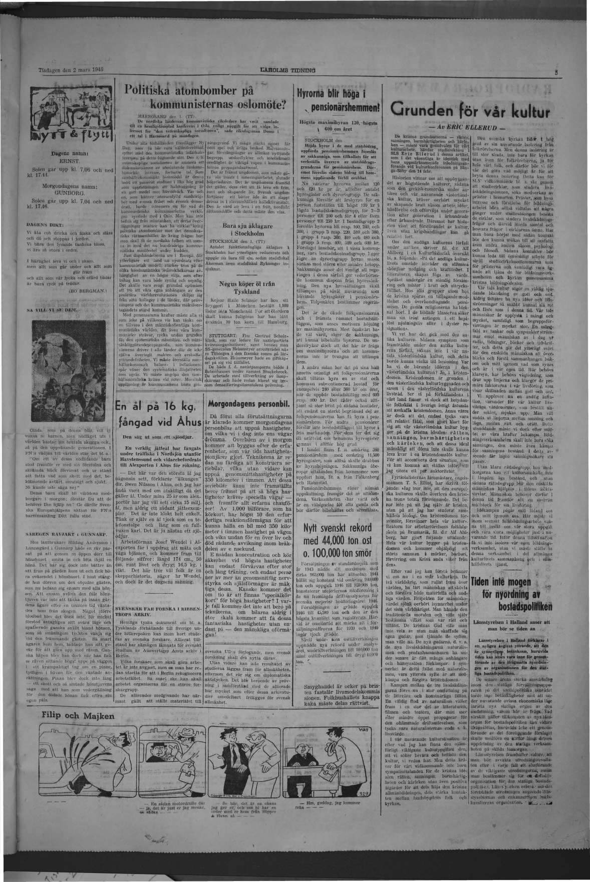 Laholms Tidning Tisdag 2 mars 1948, sida 5