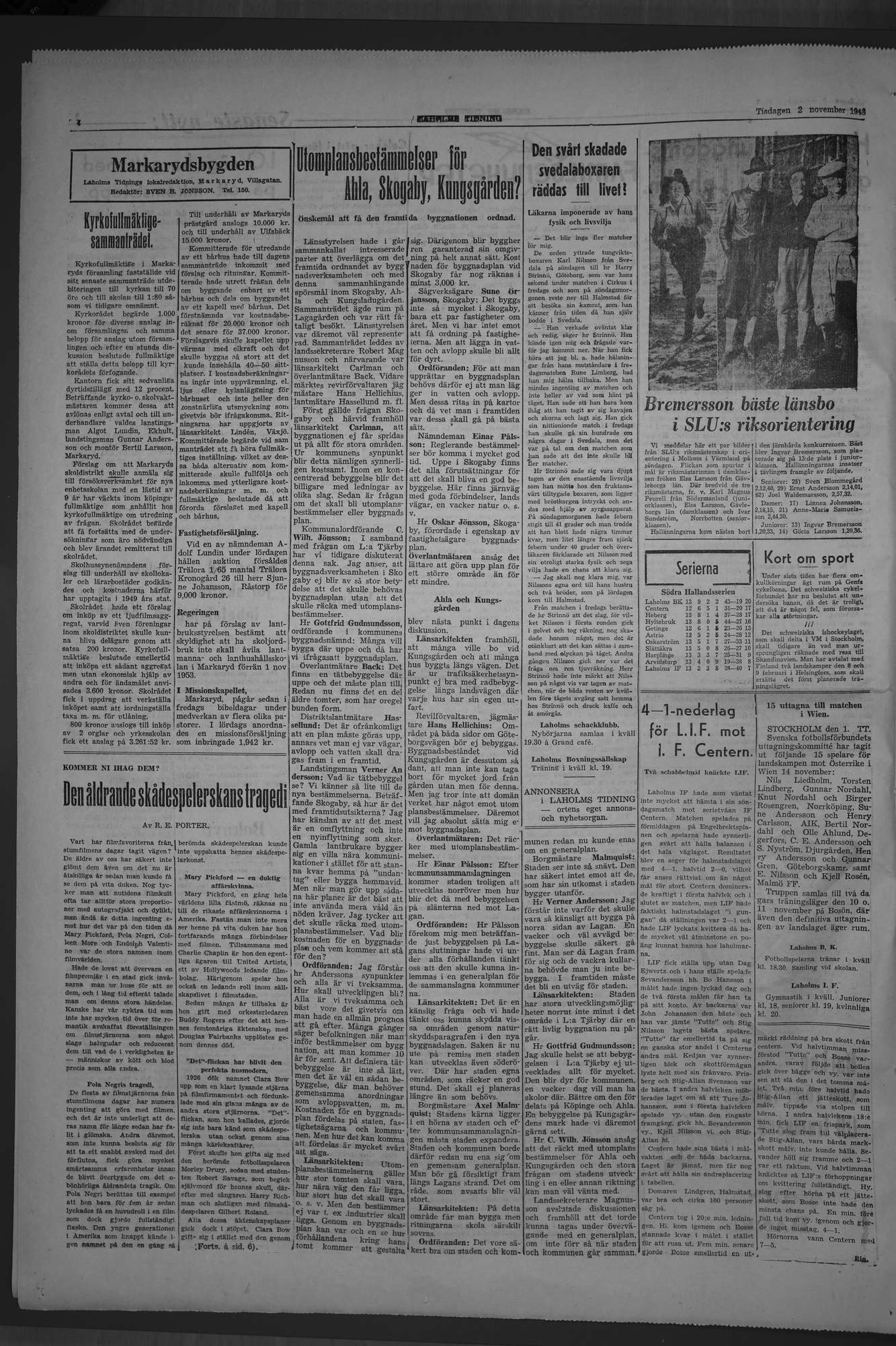 Laholms Tidning Tisdag 2 november 1948, sida 4