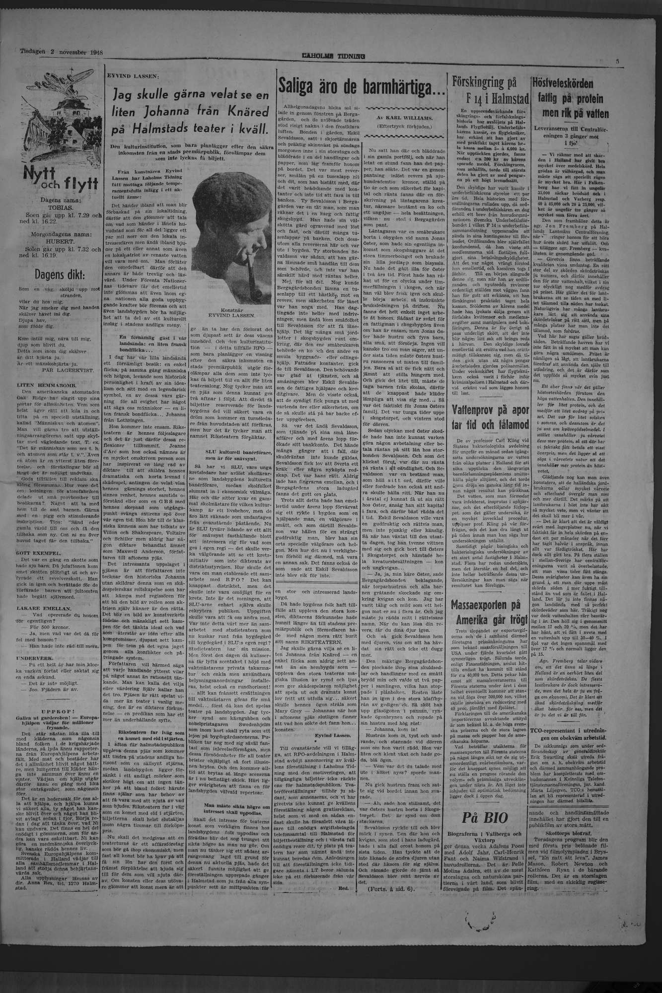 Laholms Tidning Tisdag 2 november 1948, sida 5