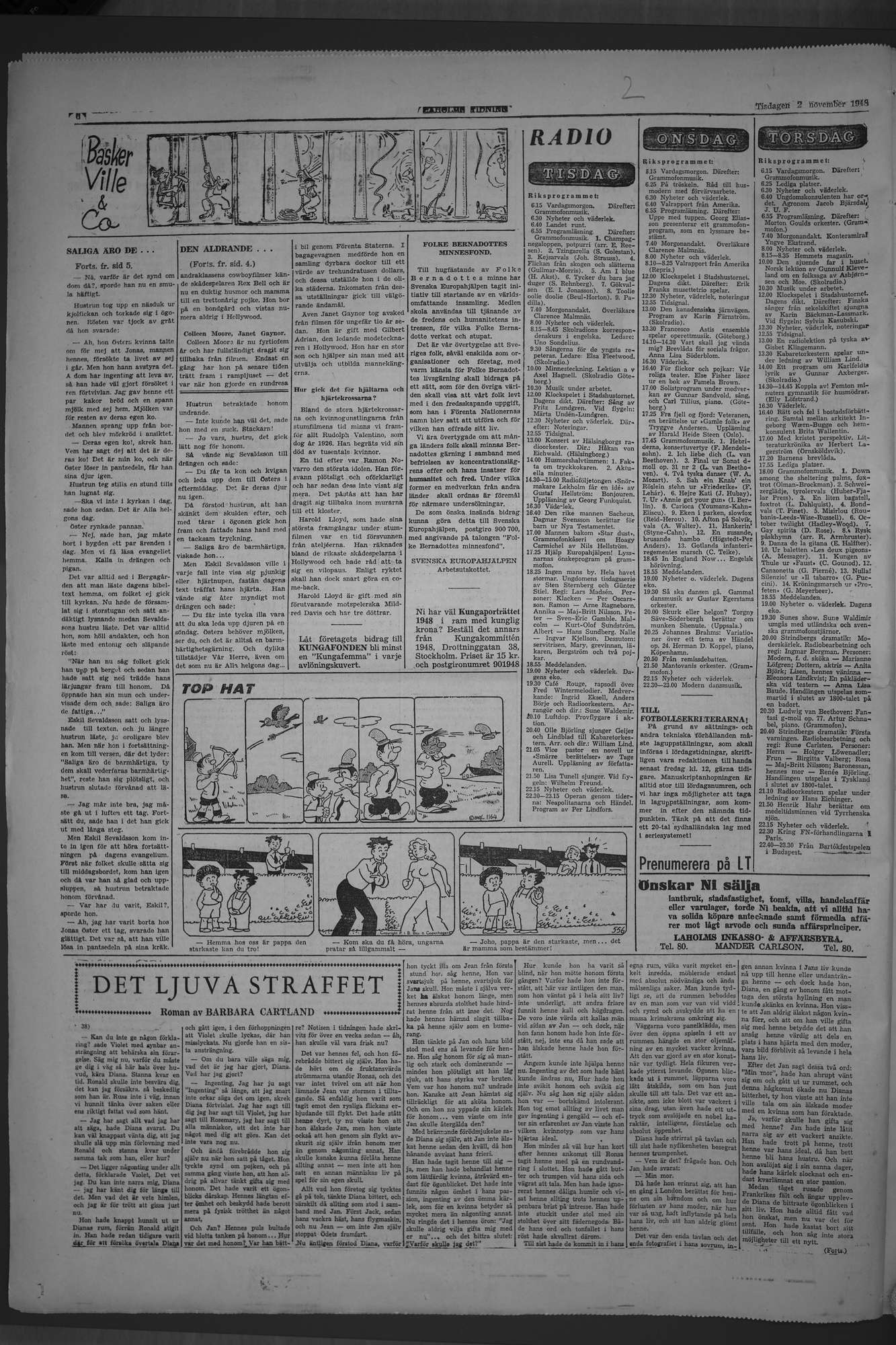 Laholms Tidning Tisdag 2 november 1948, sida 6