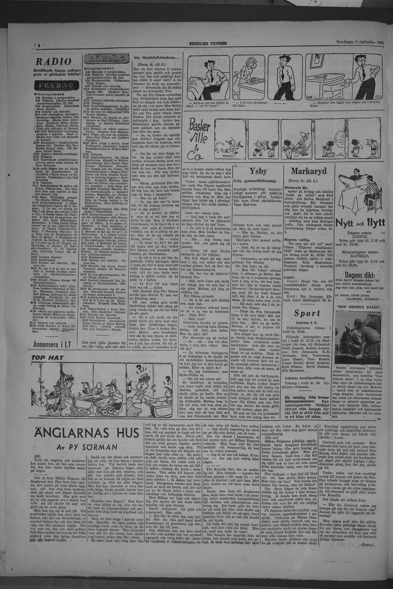 Laholms Tidning Torsdag 2 september 1948, sida 6