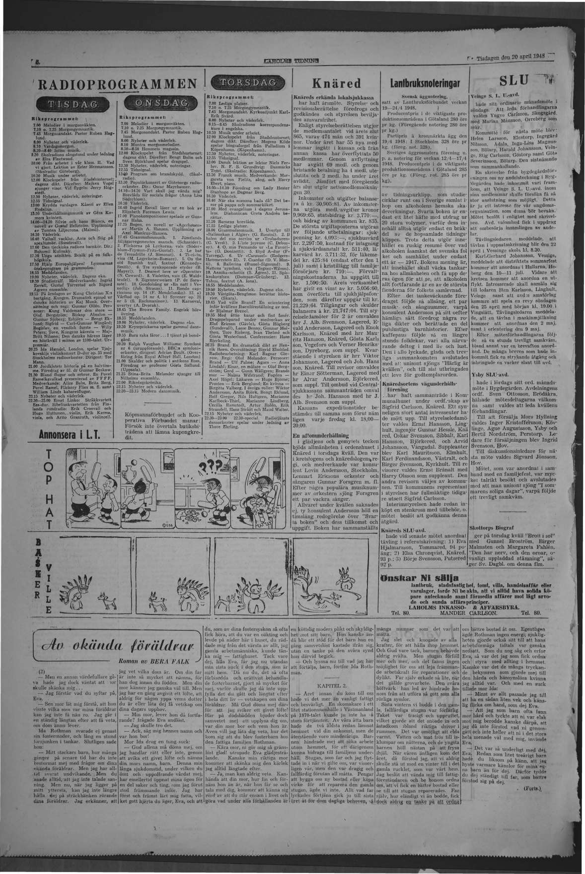 Laholms Tidning Tisdag 20 april 1948, sida 6
