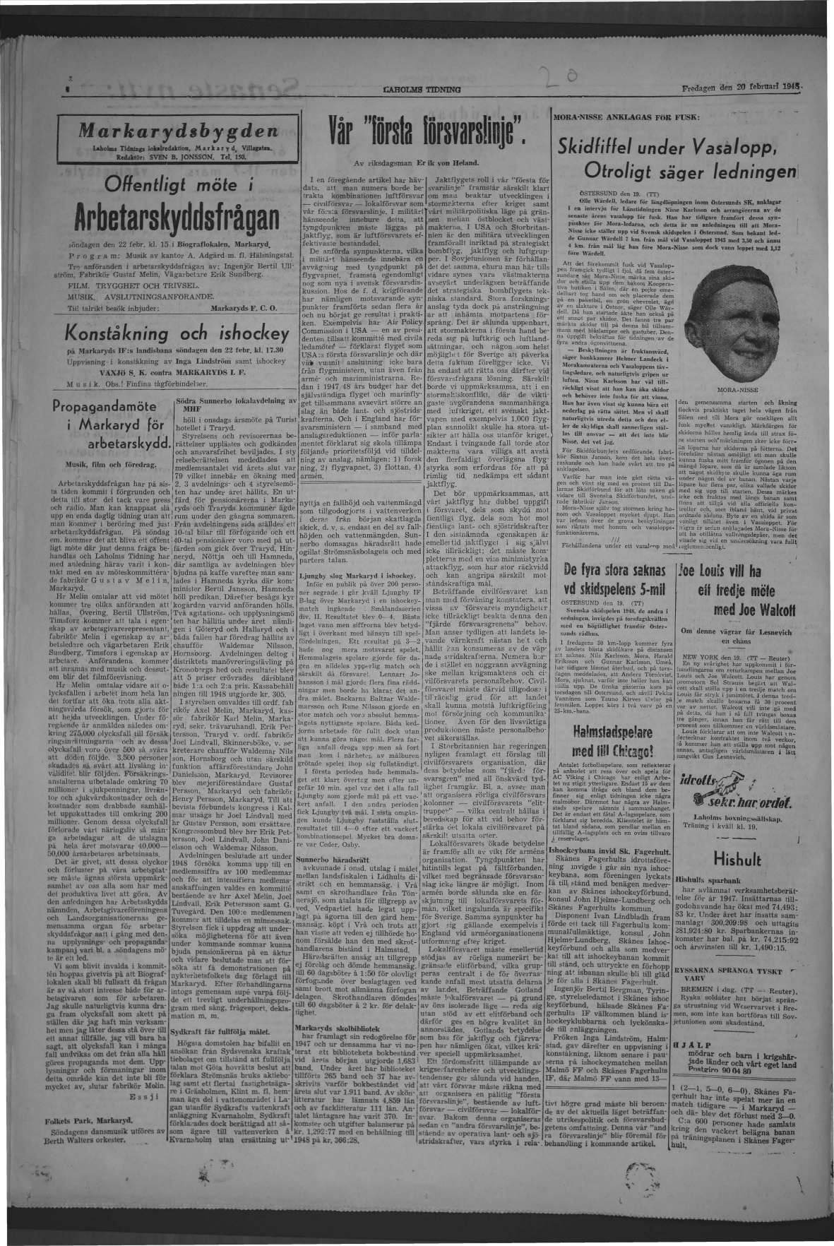 Laholms Tidning Fredag 20 februari 1948, sida 4