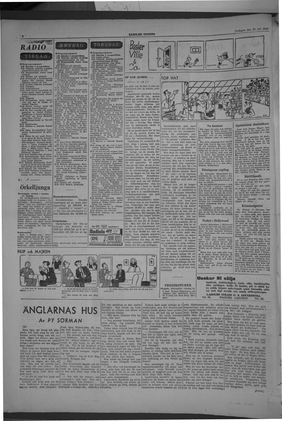 Laholms Tidning Tisdag 20 juli 1948, sida 6