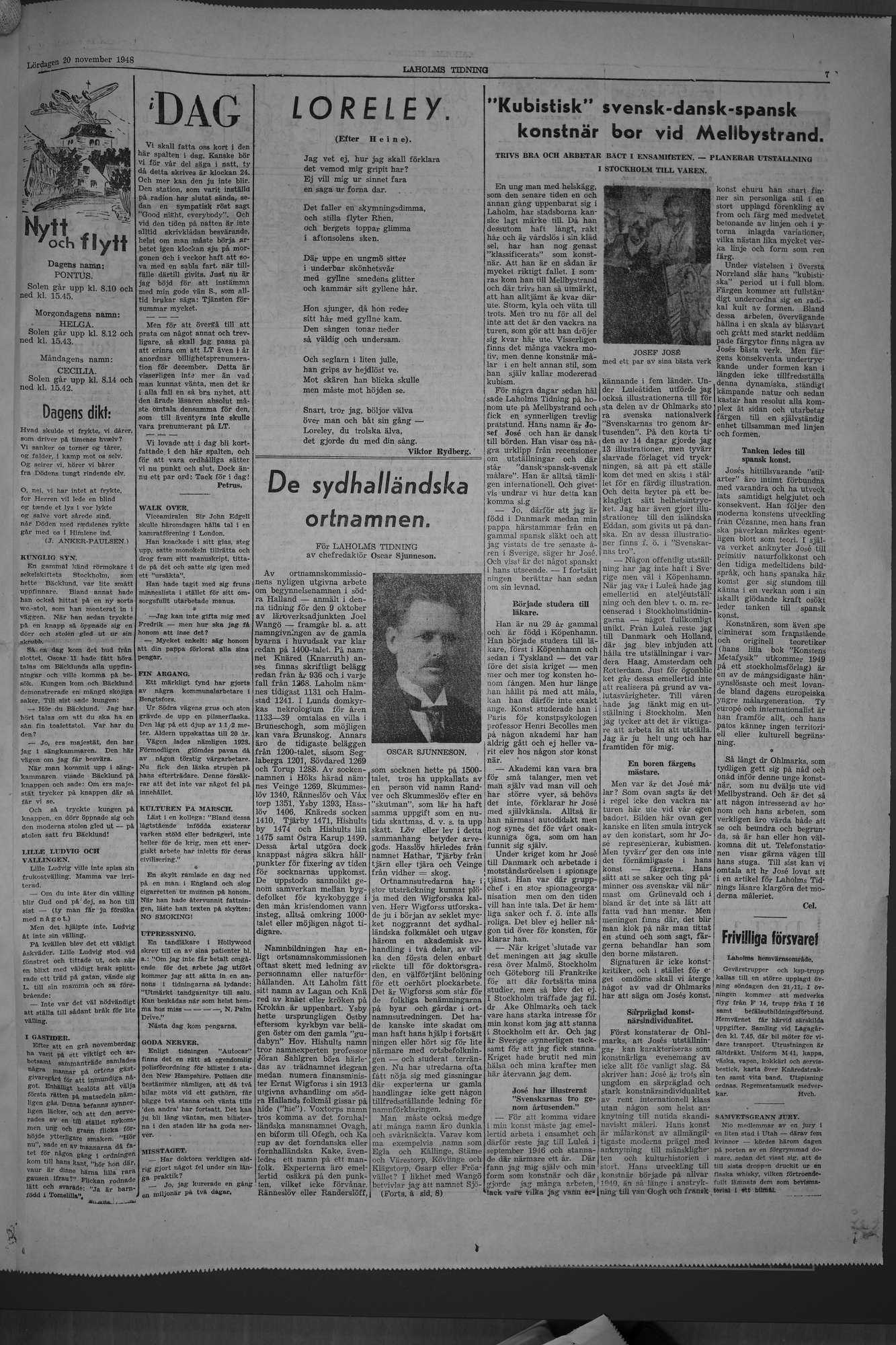 Laholms Tidning Lördag 20 november 1948, sida 7