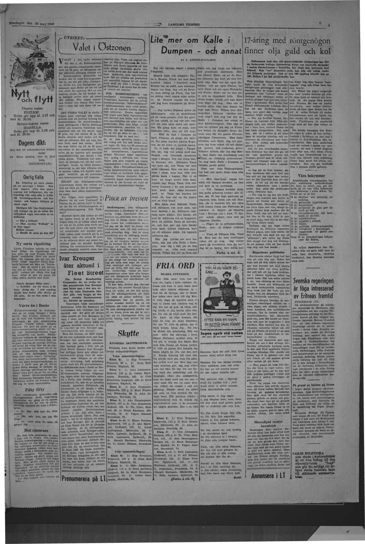 Laholms Tidning Måndag 30 maj 1949, sida 5