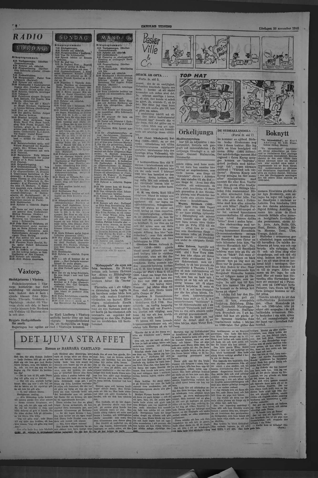 Laholms Tidning Lördag 20 november 1948, sida 8