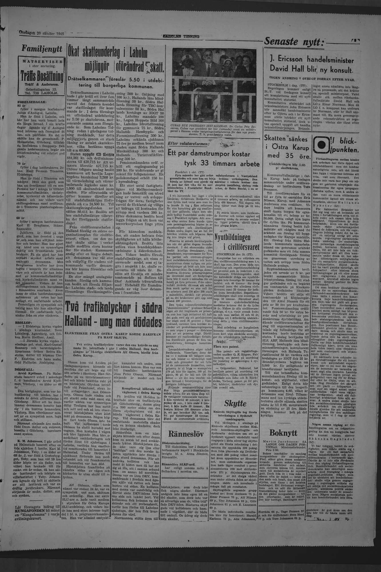 Laholms Tidning Onsdag 20 oktober 1948, sida 3