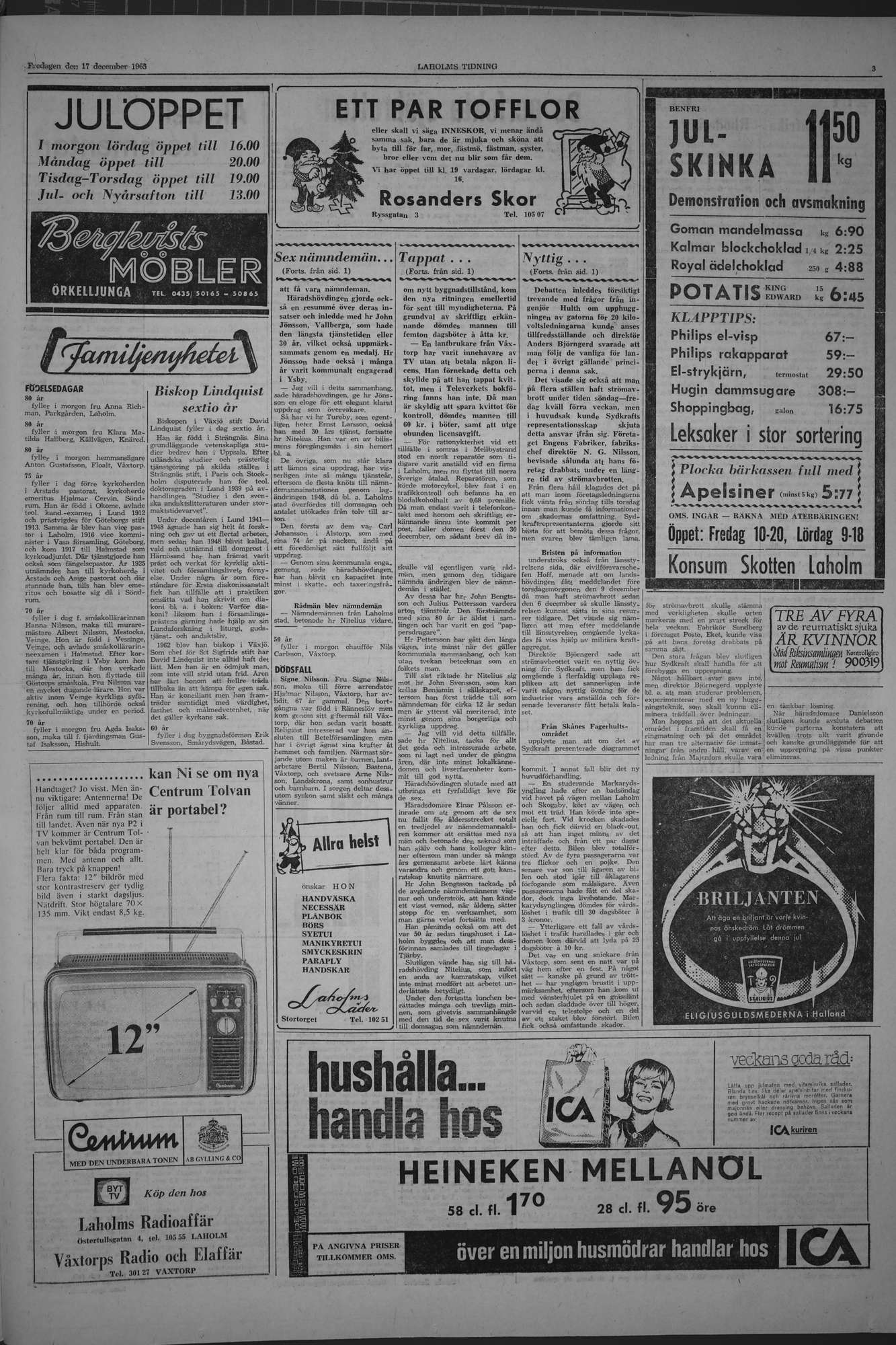Laholms Tidning Fredag 17 december 1965, sida 3