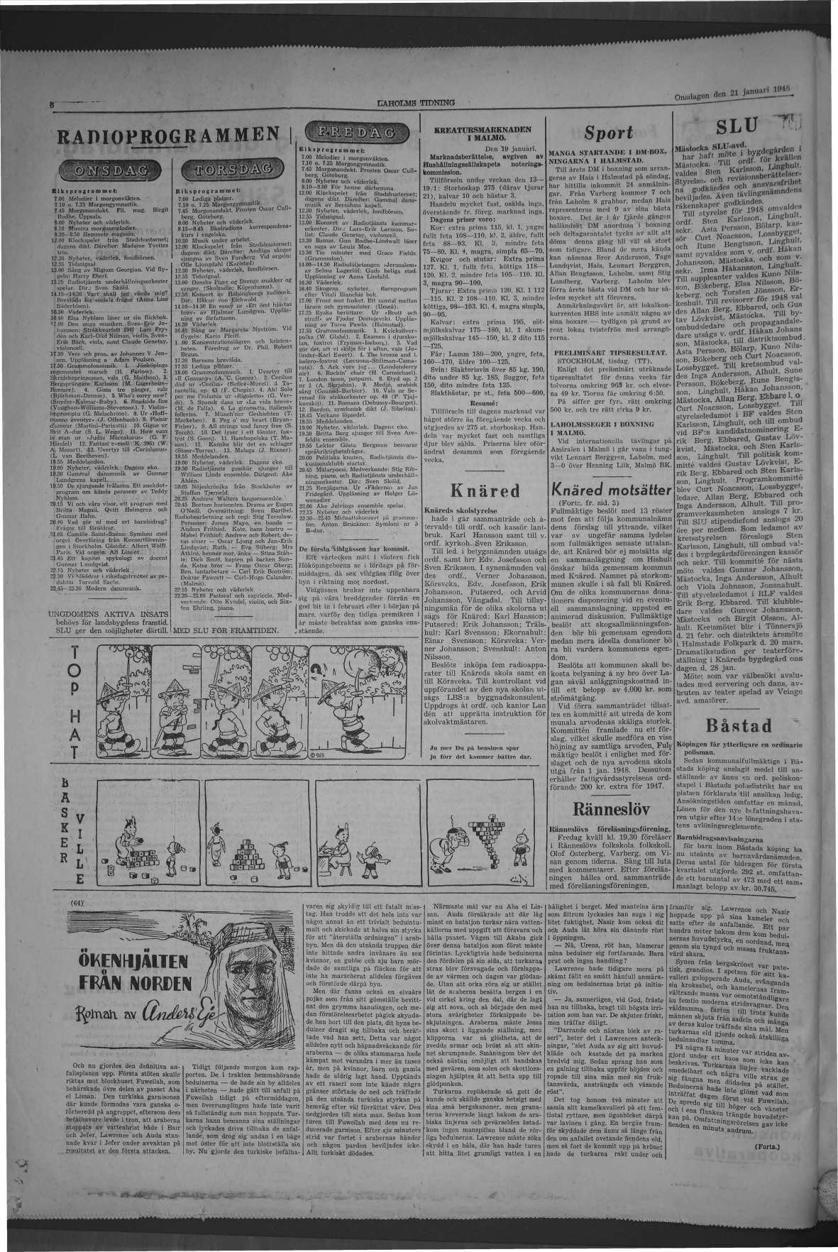 Laholms Tidning Onsdag 21 januari 1948, sida 6