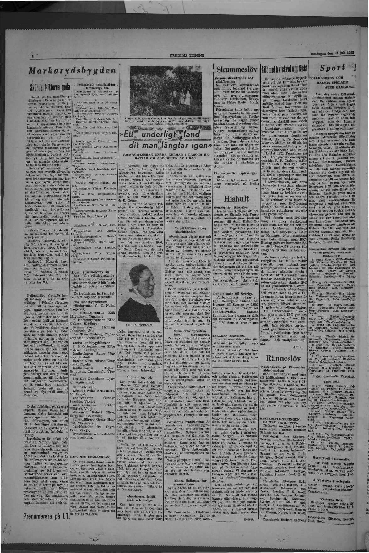 Laholms Tidning Onsdag 21 juli 1948, sida 4