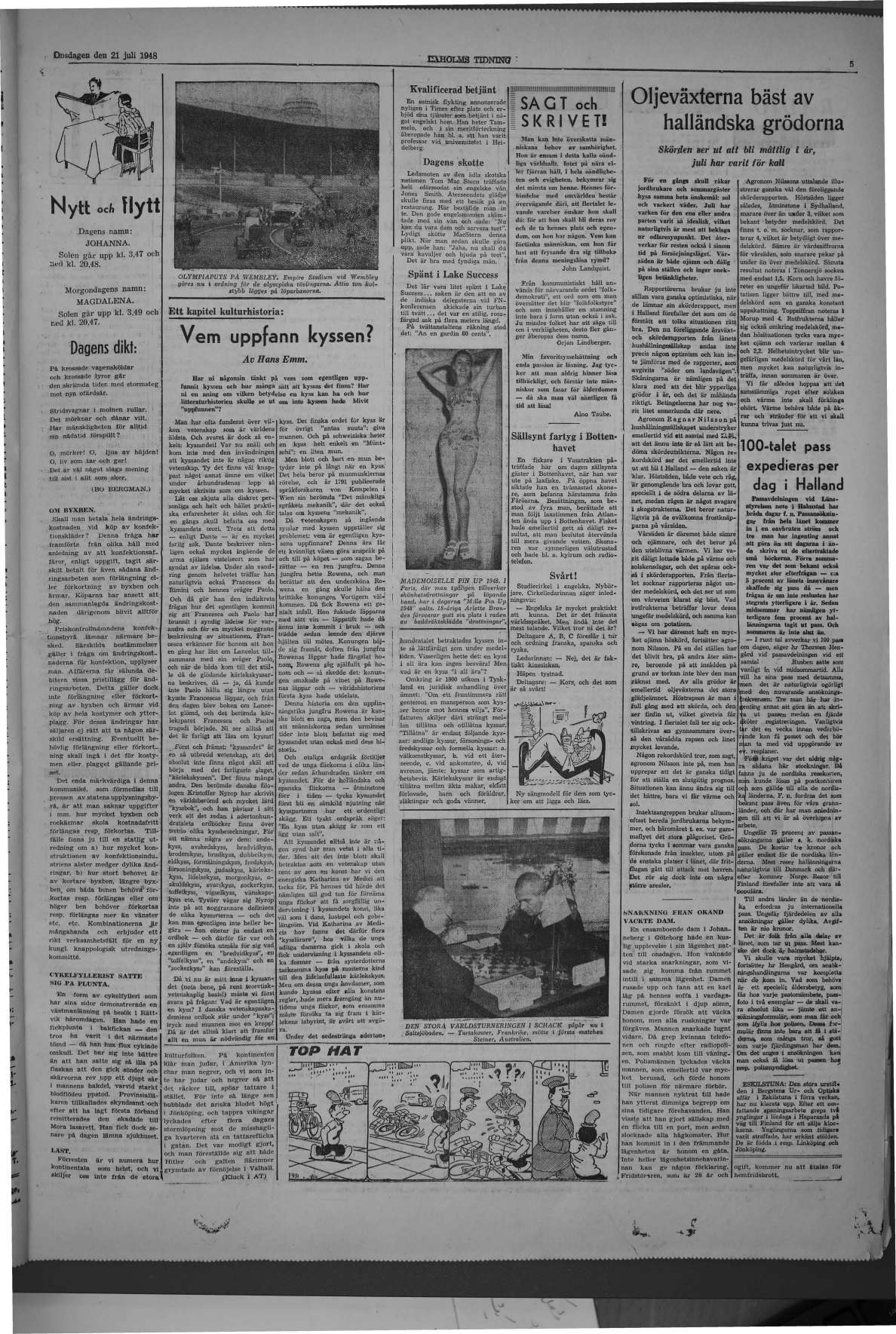 Laholms Tidning Onsdag 21 juli 1948, sida 5