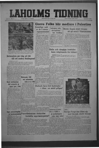 Förstasidan, Fredag 21 maj 1948