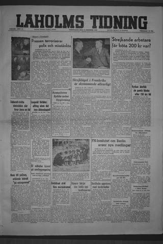Förstasidan, Torsdag 21 oktober 1948