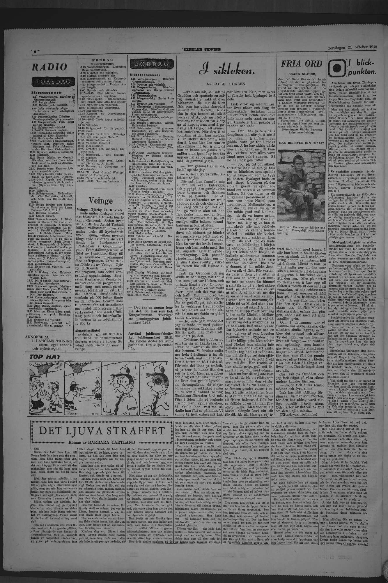 Laholms Tidning Torsdag 21 oktober 1948, sida 6