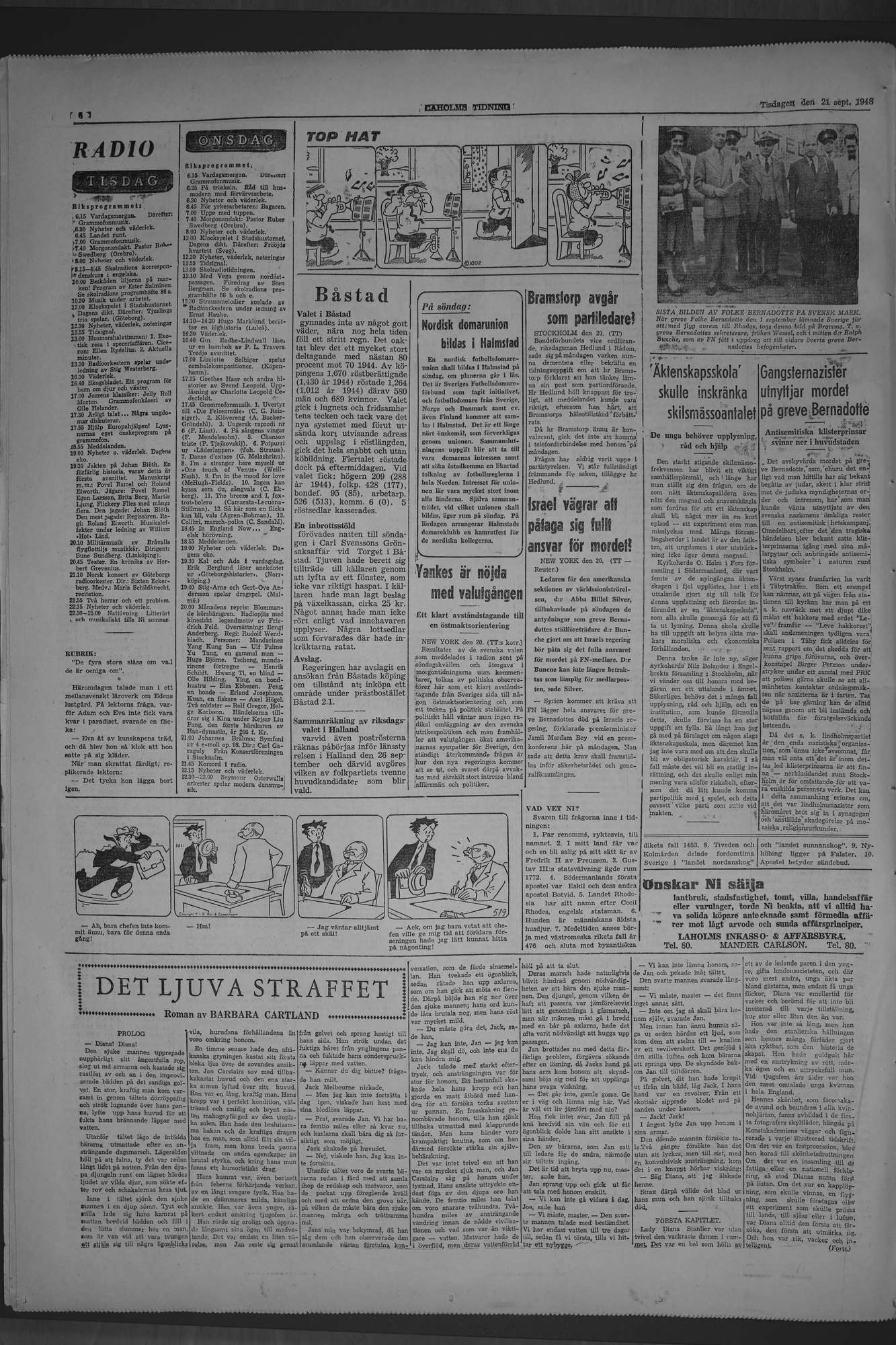 Laholms Tidning Tisdag 21 september 1948, sida 6