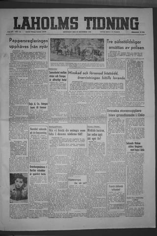 Förstasidan, Onsdag 22 december 1948