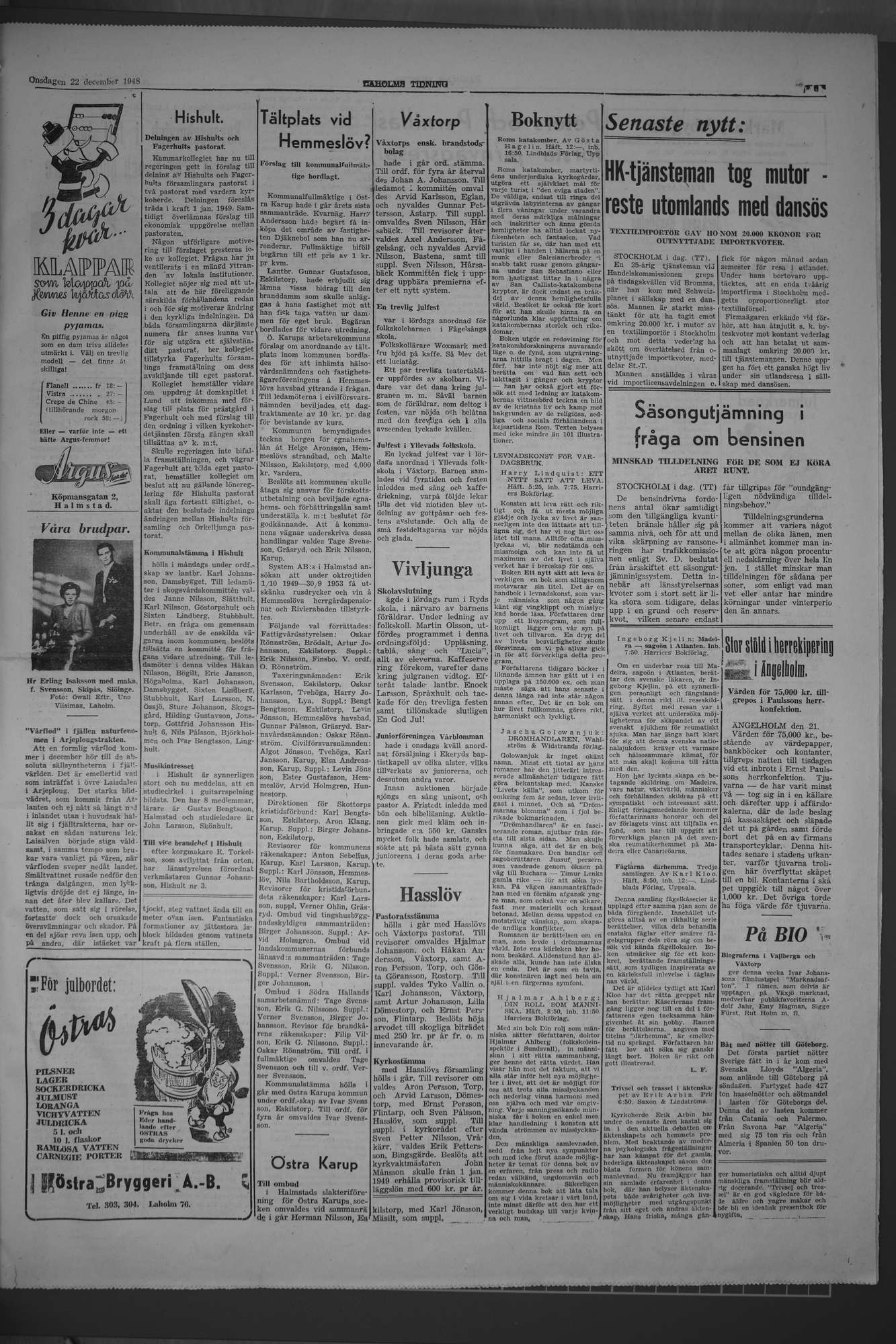 Laholms Tidning Onsdag 22 december 1948, sida 3