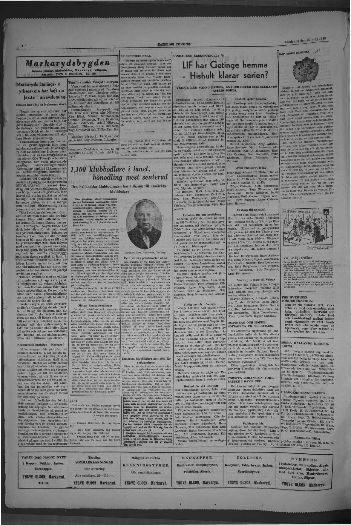 Laholms Tidning Lördag 22 maj 1948, sida 4
