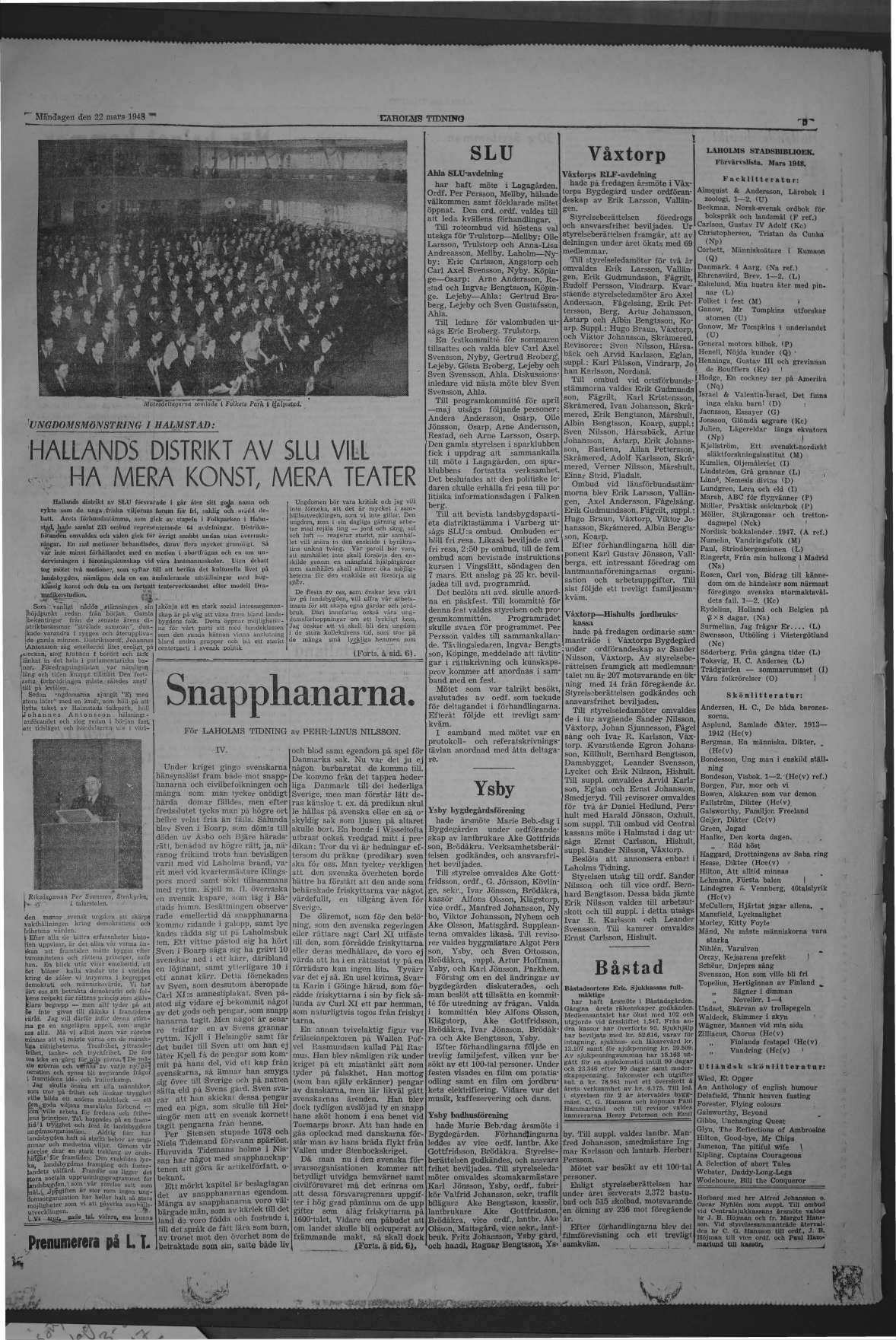 Laholms Tidning Måndag 22 mars 1948, sida 5