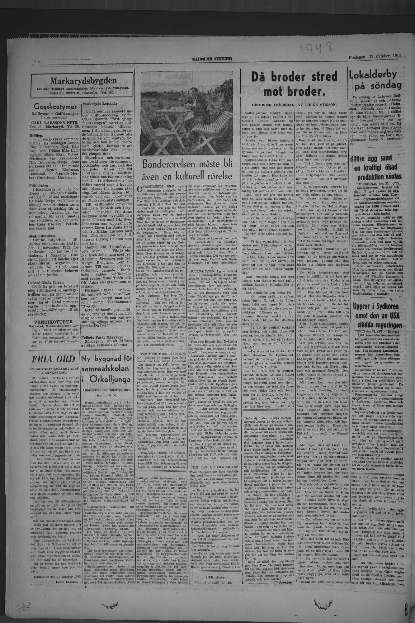 Laholms Tidning Fredag 22 oktober 1948, sida 4